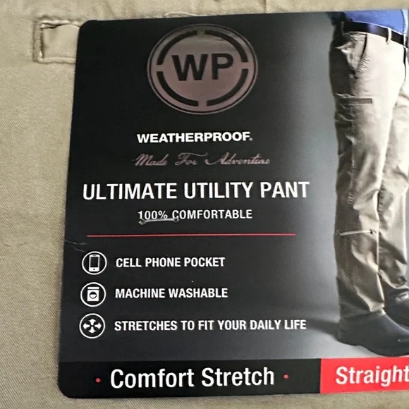 Weatherproof Men's Cargo Pants in Tan.        A - Picture 8 of 8